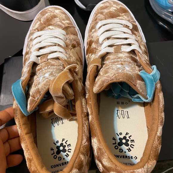 Converse Golf Le Fleur x One Star 'Quilted Velvet Brown Men Sz 10 New No Box - Picture 4 of 9
